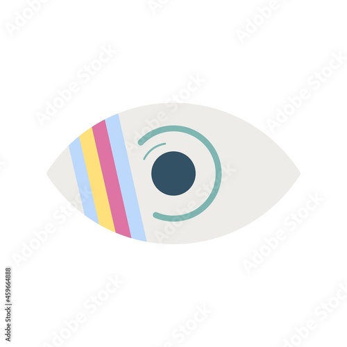  Color blind Eye Vector Flat Icon Design