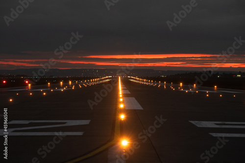 landing runway strip lights photo