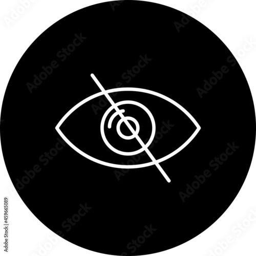 Blindness Eye Vector Line Inverted Icon Design