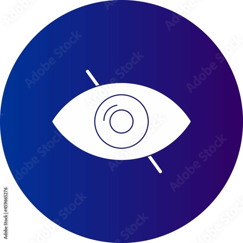 Blindness Eye Vector Glyph Circle Gradient Icon Design