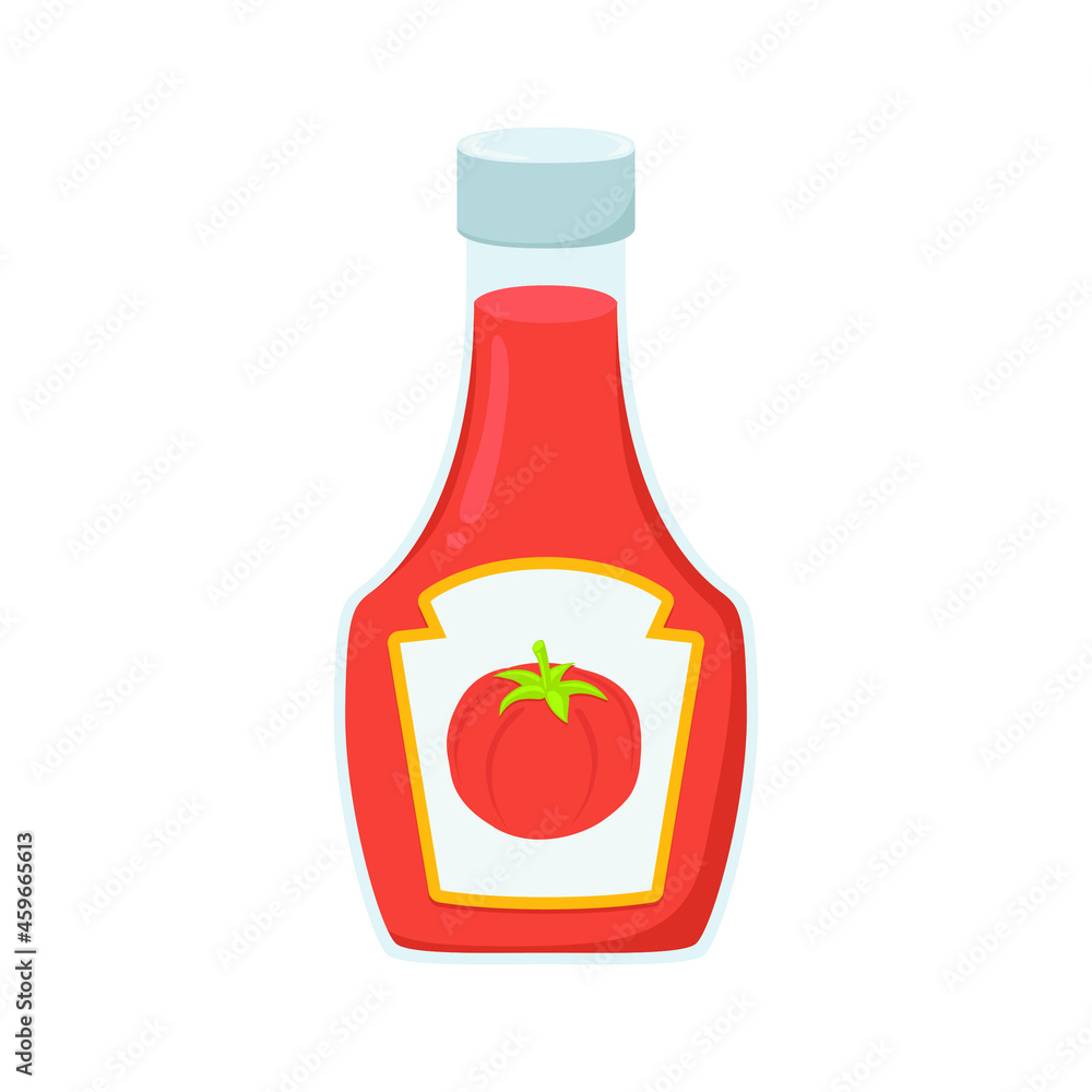 Ketchup Bottle Sign Emoji Icon Illustration. Tomato Sauce Vector Symbol