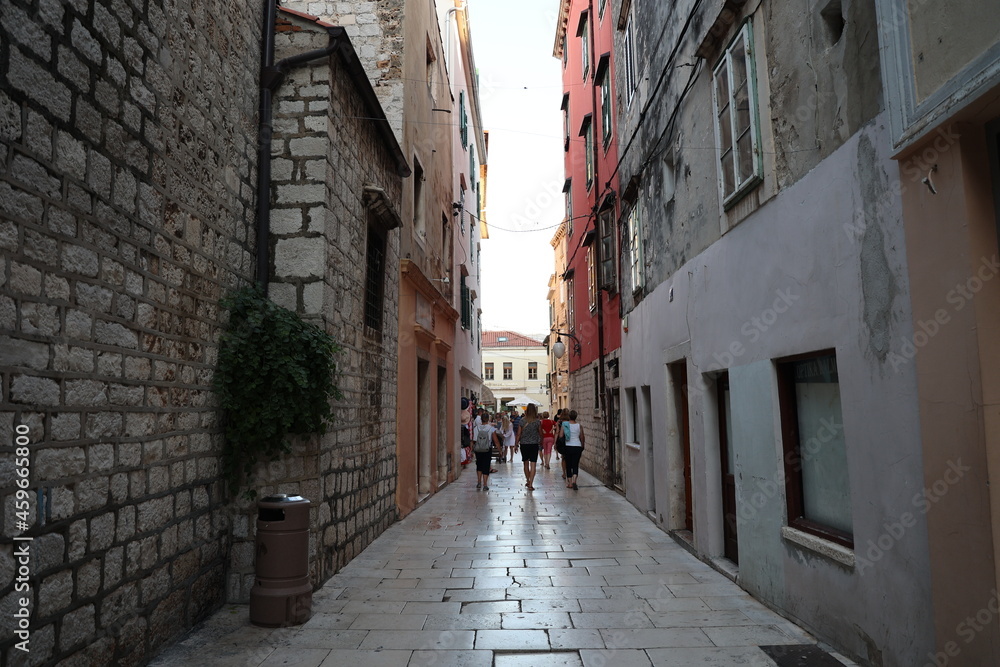 Narrow streets of Sibenik town in Croatia