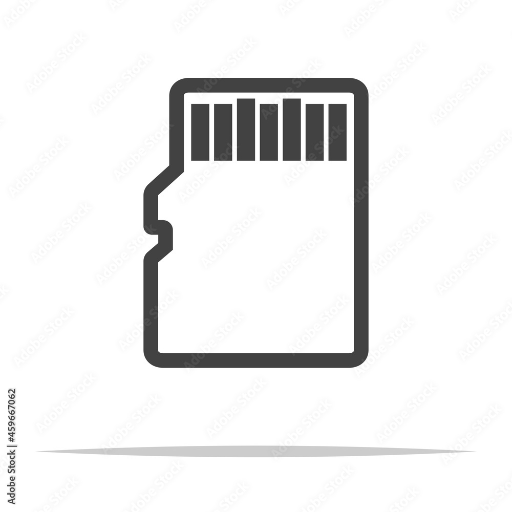 Micro sd memory card icon isolated on white Vector Image