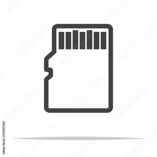 Micro SD card outline icon vector isolated