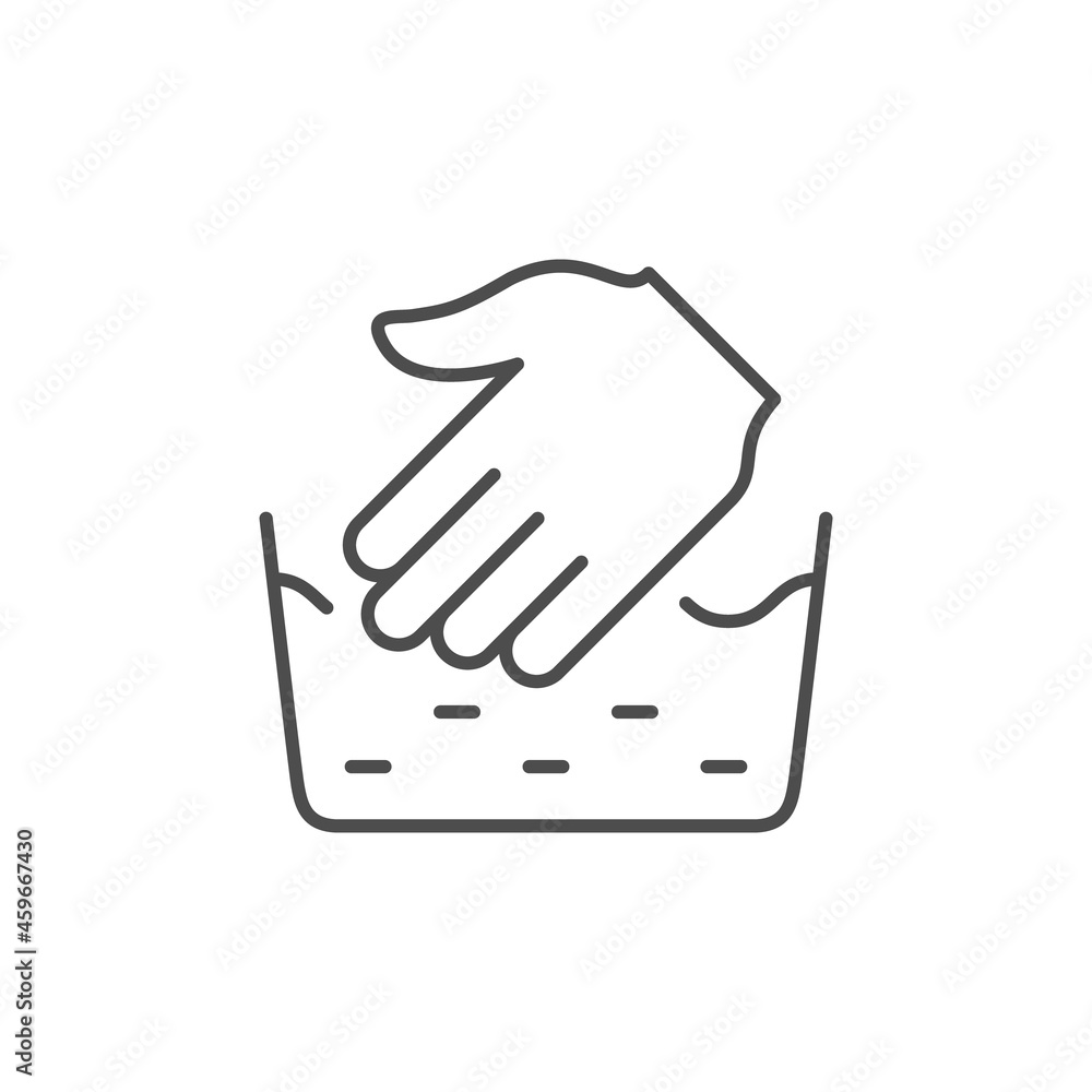 Fototapeta premium Hand clothes washing line outline icon