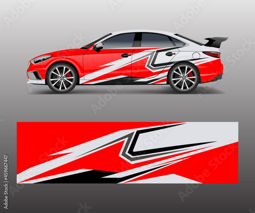 Fototapeta Naklejka Na Ścianę i Meble -  Car decal vector, graphic abstract racing designs for vehicle Sticker vinyl wrap