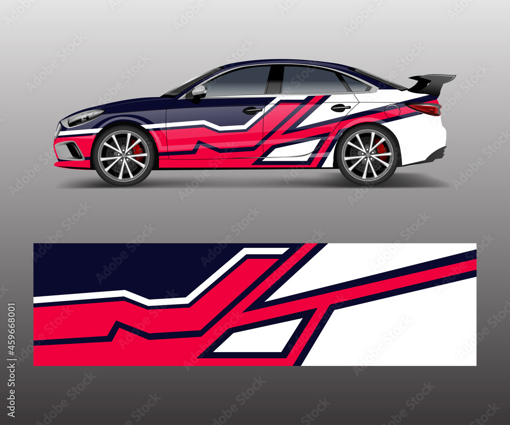 Racing car wrap. abstract strip shapes for Company car wrap, sticker, and decal template design vector Racing car wrap. abstract strip shapes for Company car wrap, sticker, and decal template design vector