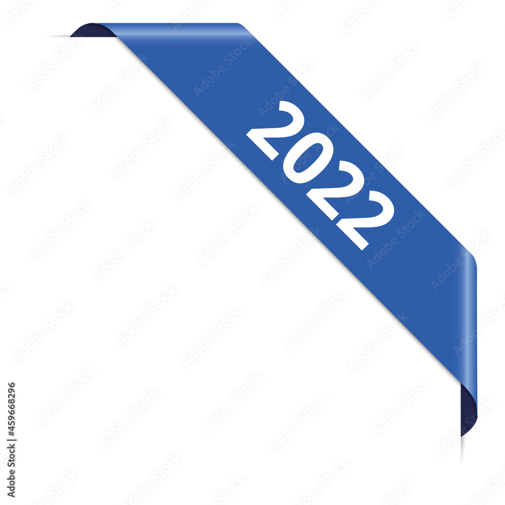 2022 - blue corner ribbon banner on white background 2022 - blue corner ribbon banner on white background