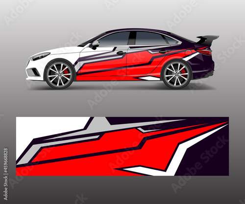 Car decal graphic vector wrap vinyl sticker. Graphic abstract wave shape designs for branding, race and drift car template design vector