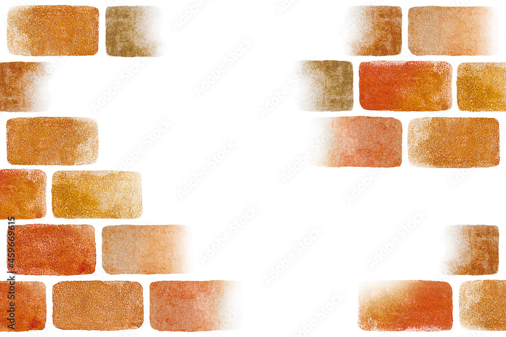 Obraz premium 暖かみのある煉瓦水彩画