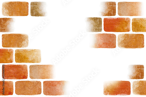 暖かみのある煉瓦水彩画