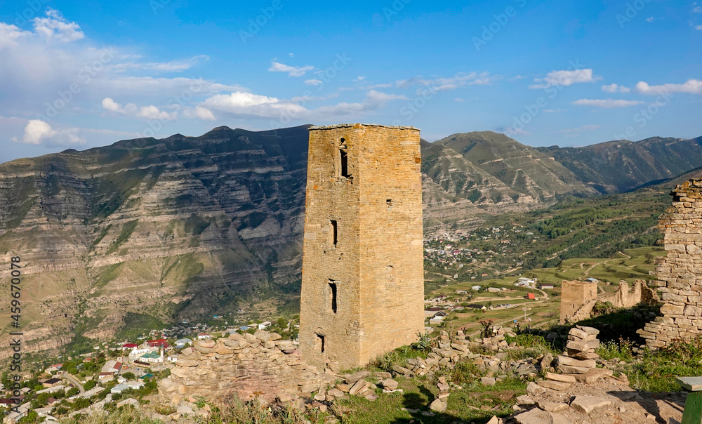 Ancient stone towers at Goor village in Dagestan Ancient stone towers at Goor village in Dagestan
