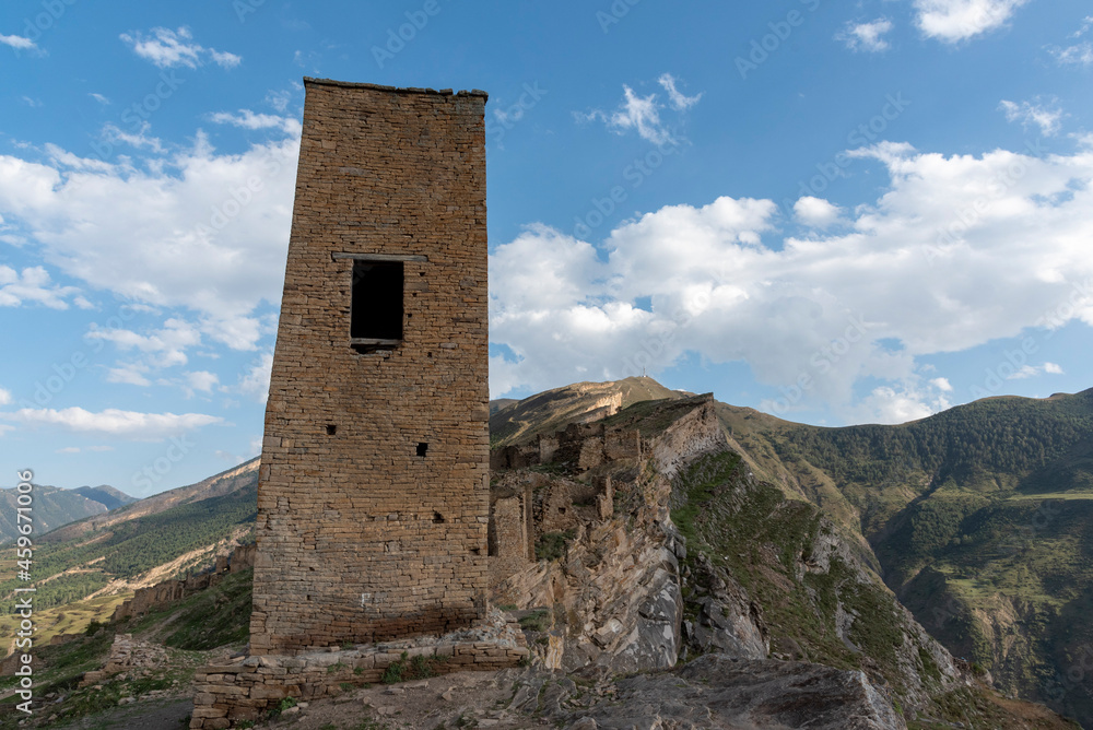 Ancient stone towers at Goor village in Dagestan