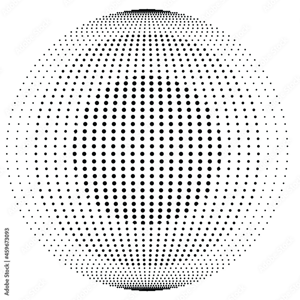 Halftone dots in circle form. round logo . vector dotted frame . design element