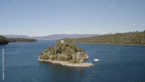 Tracking around Fannette Island with a power boat off it's southern shore. photo