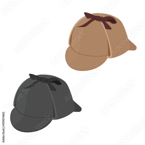 Detective sherlock holmes hat vector photo