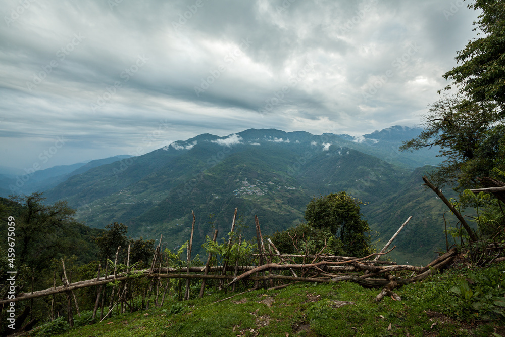 Beautiful landscape of the mountains.Trek to Machapuchare, Nepal