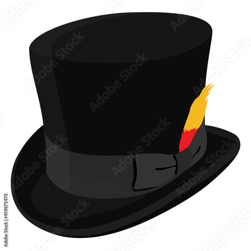 Black top hat isolated on white background