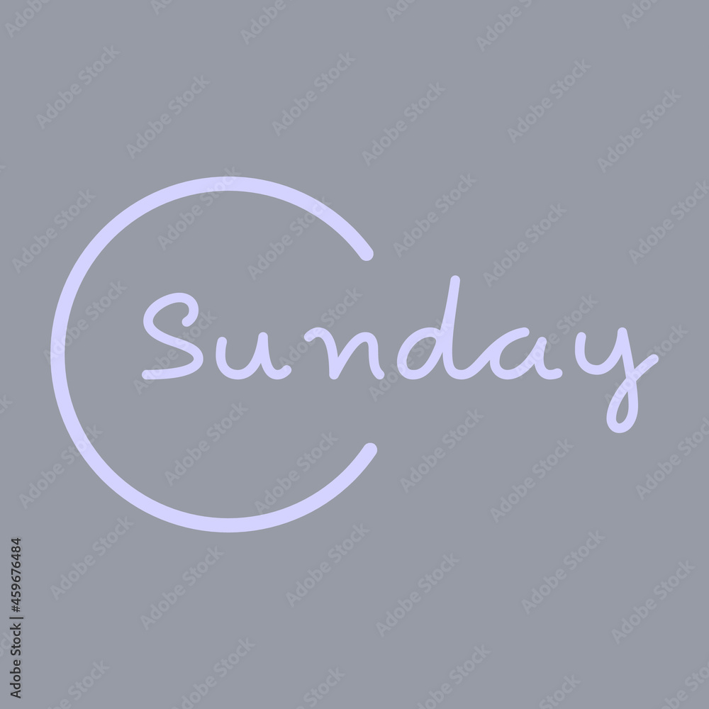 Sunday typography vector design on the pastel-colored background.
