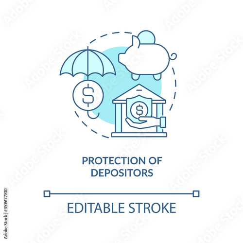 Security deposits concept icon. Banking services. Financial management. Bank regulation rules abstract idea thin line illustration. Vector isolated outline color drawing. Editable stroke