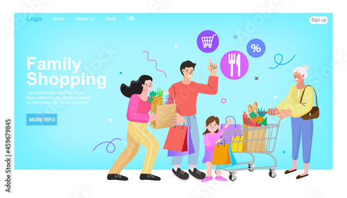 illustration of a family senior and family.