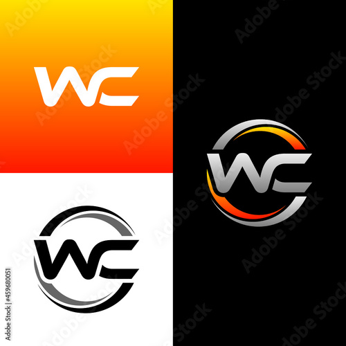WC Letter Initial Logo Design Template Vector Illustration