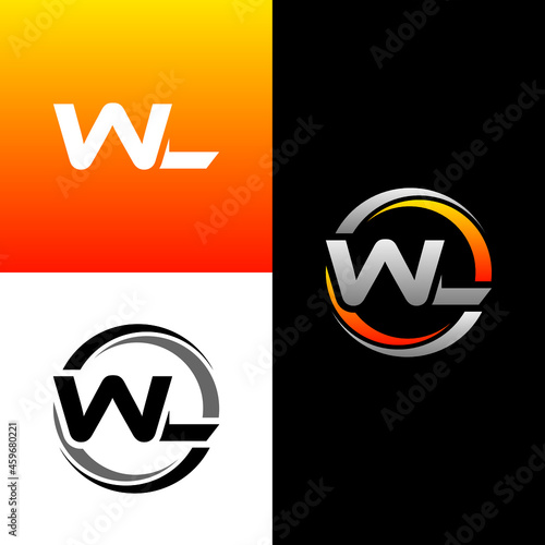 WL Letter Initial Logo Design Template Vector Illustration
