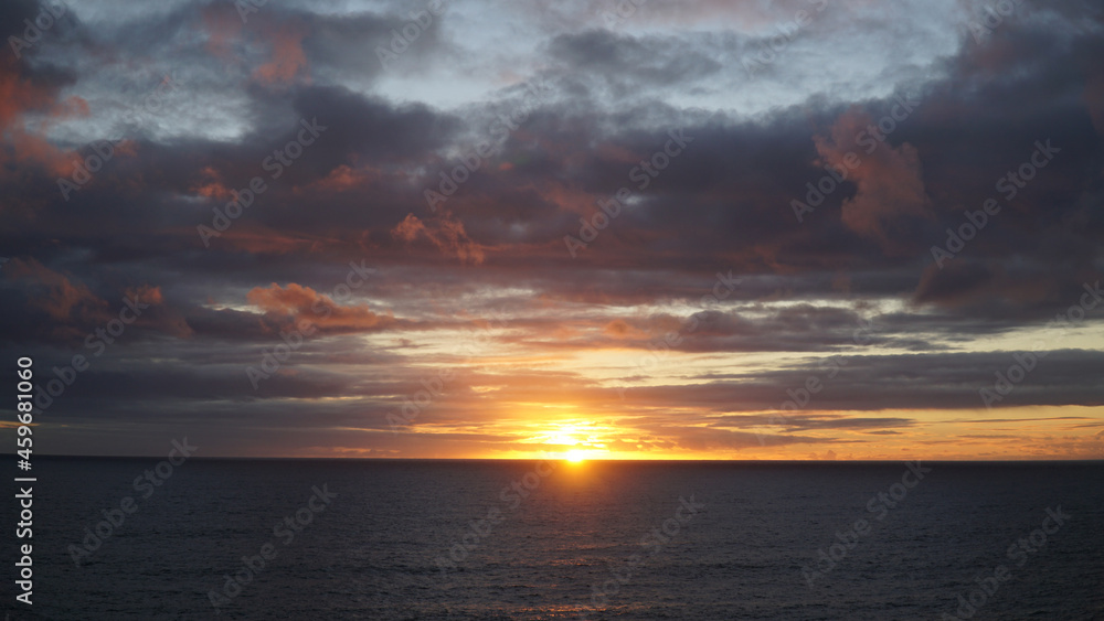 Sunset over the ocean at Kalbarri National Park in Western Australia.