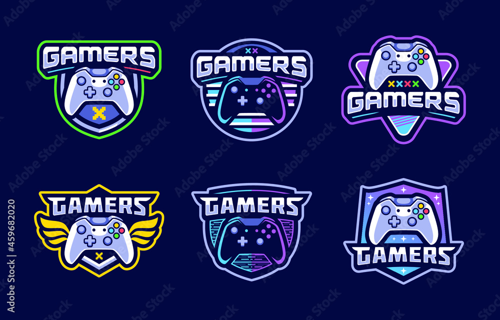 Game controller esport logo set