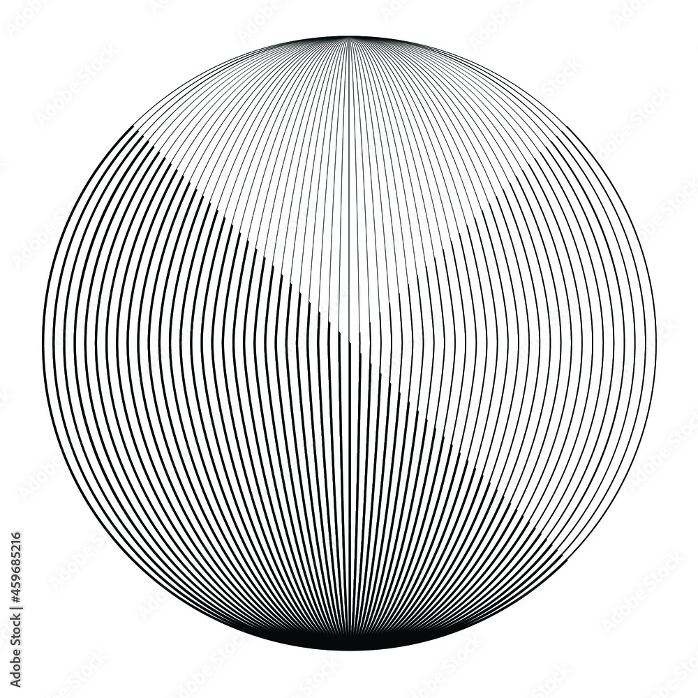 Circle lines .  Vector Illustration .Technology round Logo . Design Globe element . Abstract Geometric shape . Spirograph