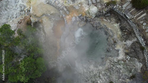 Volcanic geysers on the Portuguese island of Sao Miguel in the Azores, city Furnas, are used to cook a local specialty photo