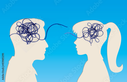 man woman communication, talking