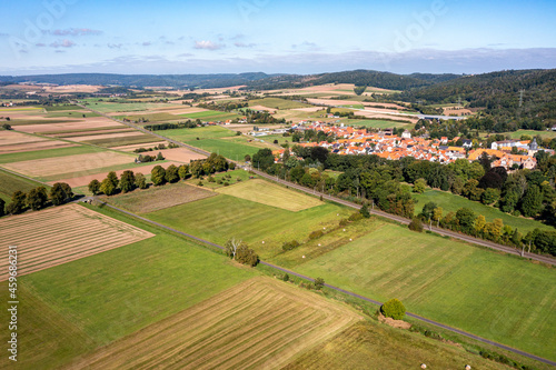 The landscape of the Werra Valley at Herleshausen in Hesse in Germany © hecke71