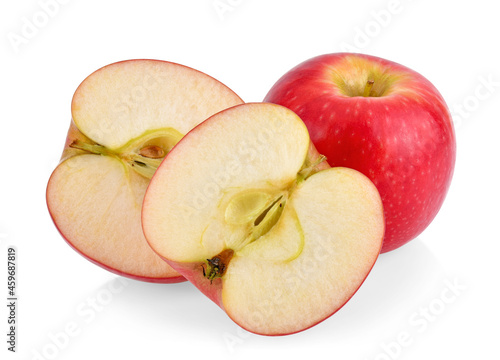 pink lady apples isolated on white background. full depth of field