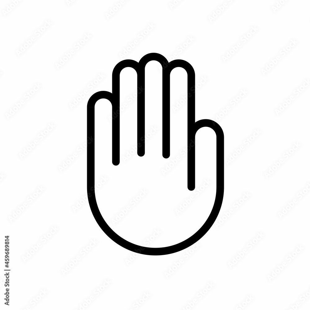 Hand icon isolated on white background, Simple line icon Touch symbol, Palm hand vector illustration Hand icon isolated on white background, Simple line icon Touch symbol, Palm hand vector illustration