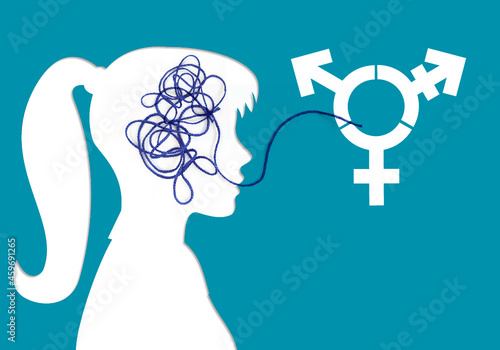 man head is talking gender languages, robe