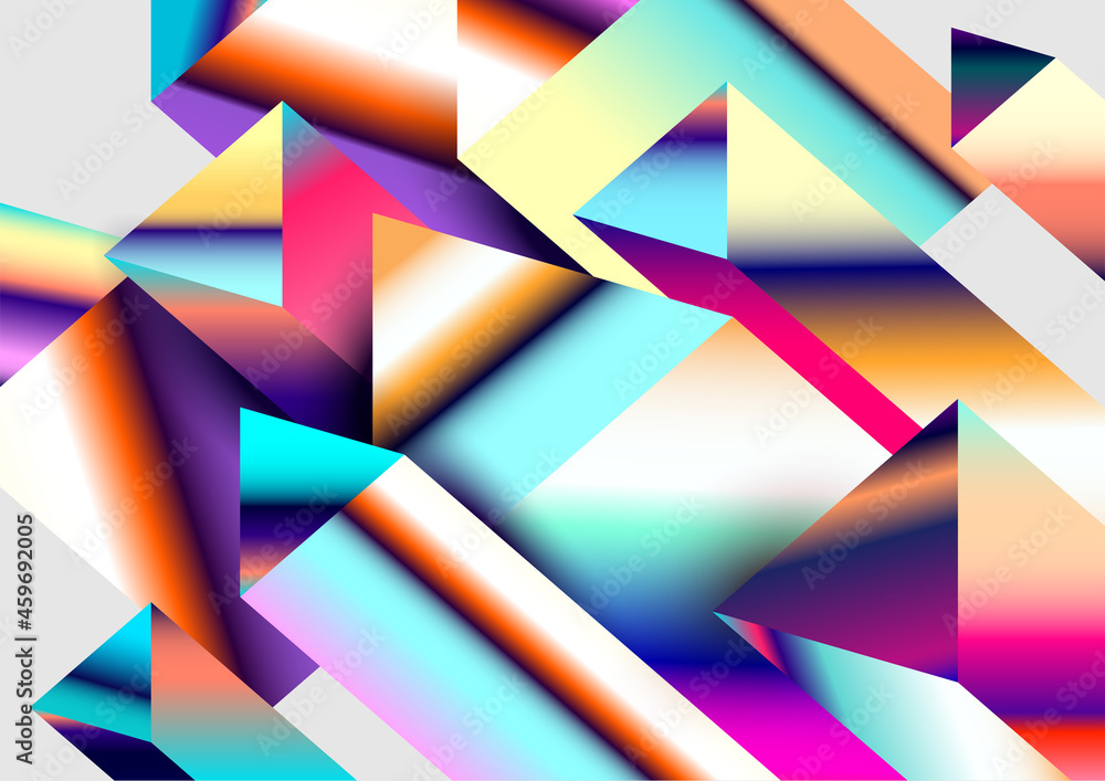 Isometric triangles with bright line gradients. Isometric triangles with bright line gradients.