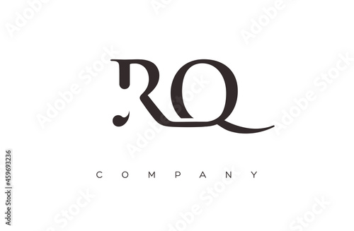 Initial RQ logo design vector