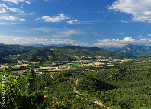 Panorama View To The Valley Val d Asse In France On A Beautiful Summer Day With A Few Clouds In The Blue Sky