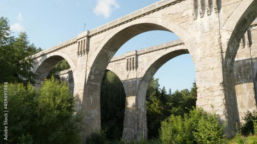 Stanczyki famous stone concrete railroad bridge in Poland Stanczyki famous stone concrete railroad bridge in Poland