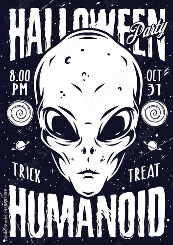 Halloween party monochrome poster