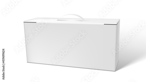 White Clear Cardboard Box Case With Handle
