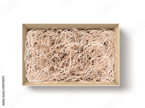 3D Opened Gift Box With Secorative Straw