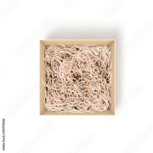 3D Opened Gift Box With Secorative Straw