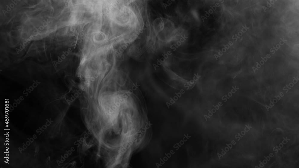 Softly Wriggling Smoke. A jet of white smoke creates an elegant transition between frames with the blending mode 