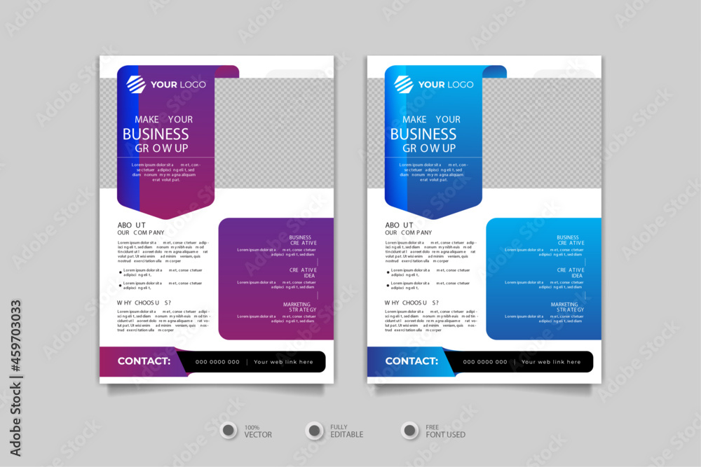Creative corporate modern digital business customizable flyer design template