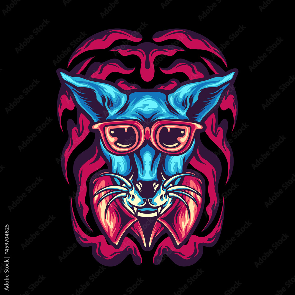 Funky Cat Cartoon Mascot Funky Cat Cartoon Mascot