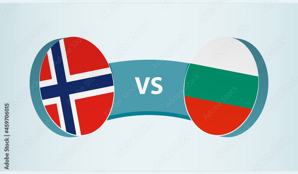 Norway versus Bulgaria, team sports competition concept.