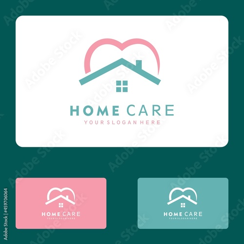 Medical Love House care Logo set vector icon illustration design