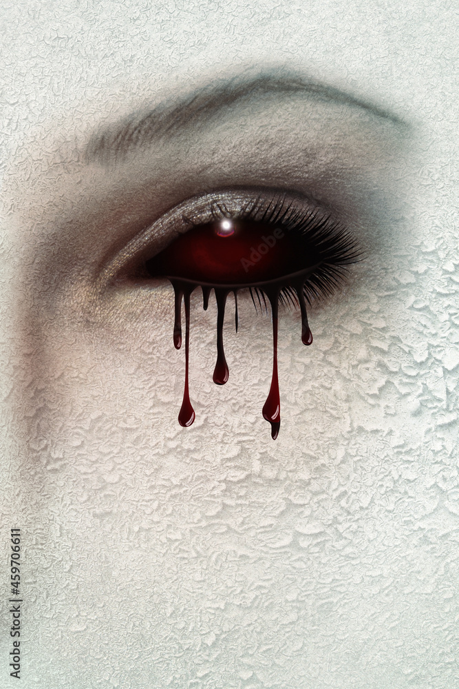 Obraz premium HALLOWEEN - bloody eye of a dark witch